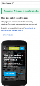 Paper.li's Mobile Friendly Google Result