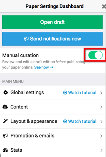 manual curation screenshot